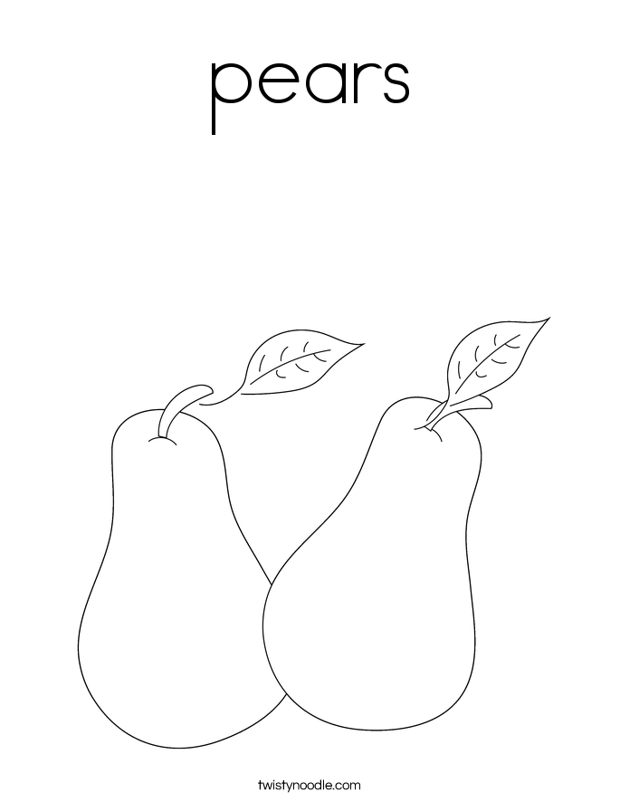 pears Coloring Page - Twisty Noodle