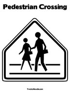 Pedestrian Crossing Coloring Page