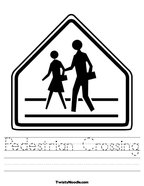 Pedestrian Crossing Handwriting Sheet