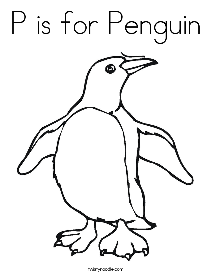 p is for penguin coloring pages - photo #1
