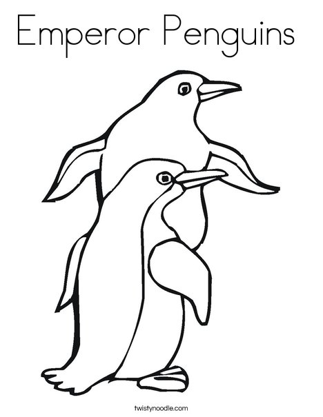 two penguin coloring page