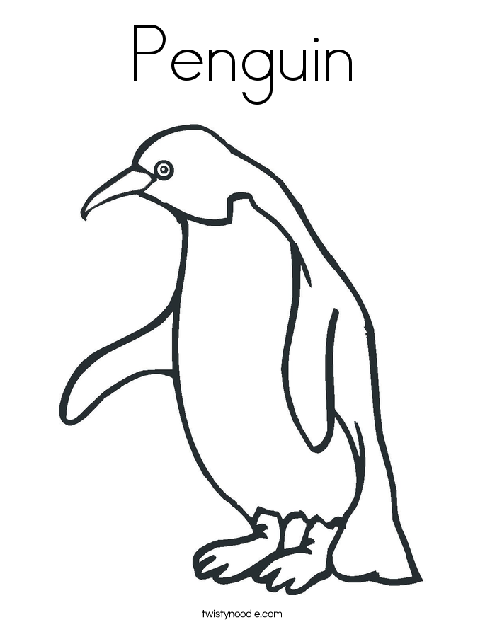 Penguin Coloring Page - Twisty Noodle