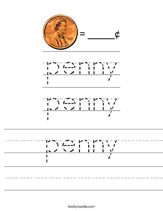 penny Worksheet - Twisty Noodle