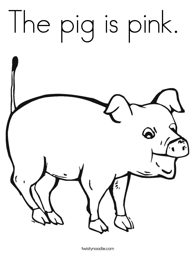 The Pig Is Pink Coloring Page Twisty Noodle