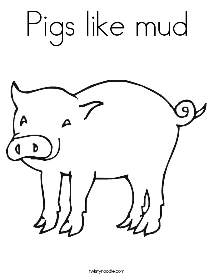 Pigs like mud Coloring Page Twisty Noodle