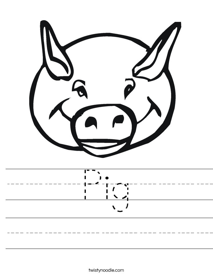 Pig Worksheet - Twisty Noodle