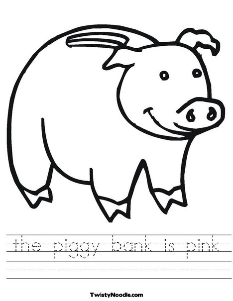 piggy bank worksheet