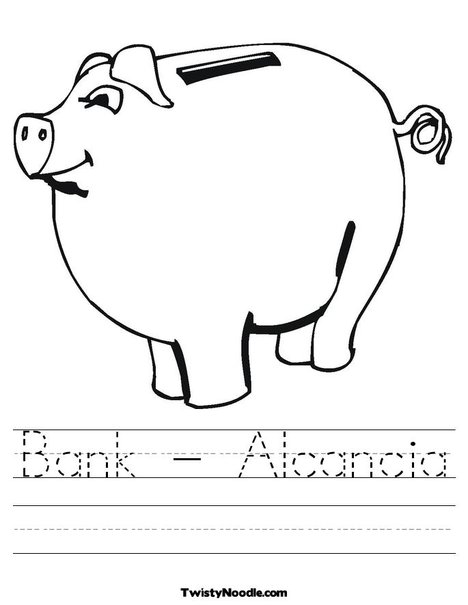 piggy bank worksheet