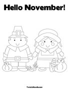 Hello November! Coloring Page