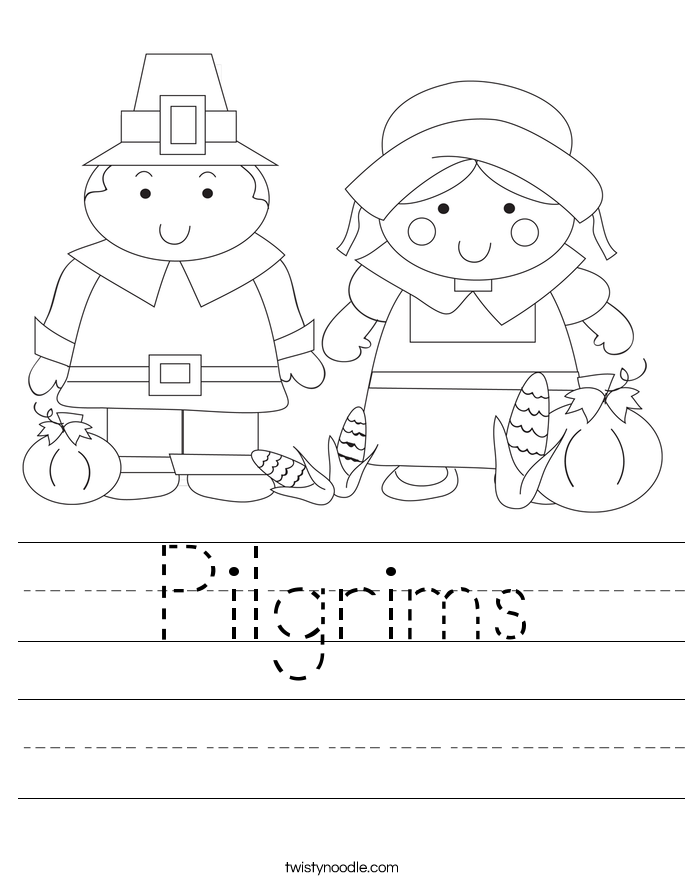 Pilgrims Worksheet - Twisty Noodle