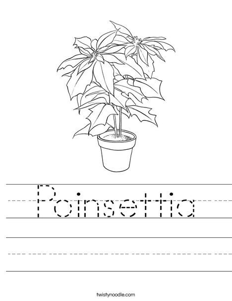 Poinsettia Worksheet - Twisty Noodle
