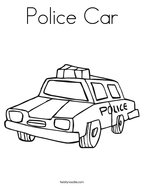 police car for kindergarten coloring page Police car coloring lesson