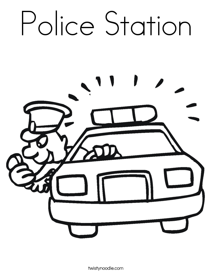Police Station Coloring Page Twisty Noodle