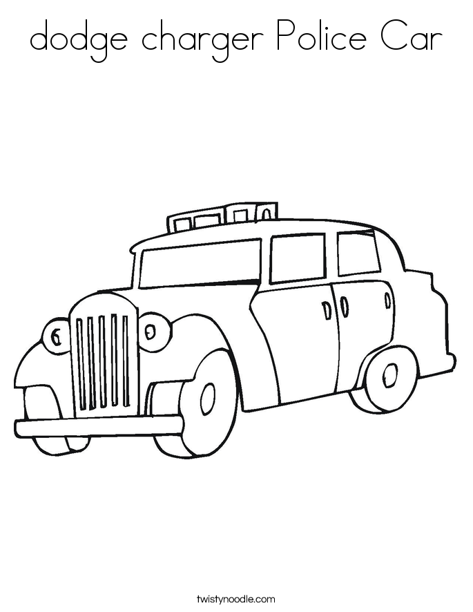 dodge charger Police Car Coloring Page - Twisty Noodle