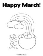 Happy March Coloring Page