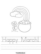 Happy March Handwriting Sheet