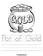 Pot of Gold Handwriting Sheet