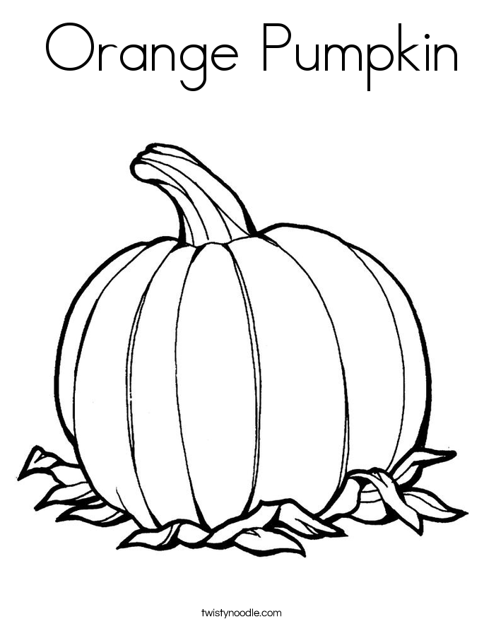 Orange Pumpkin Coloring Page Twisty Noodle