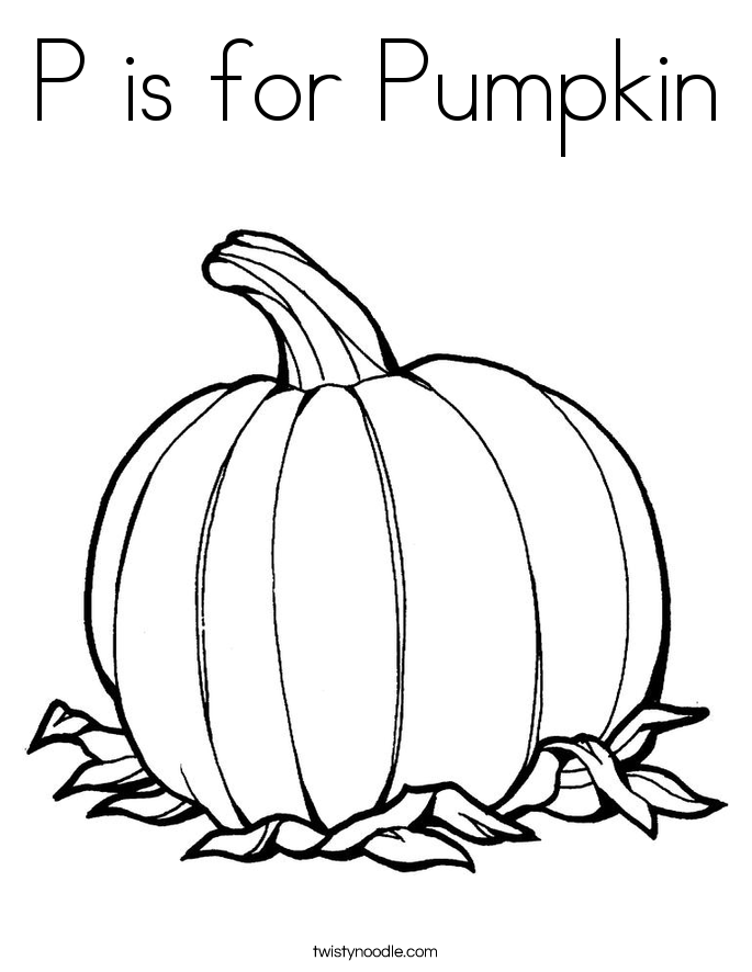 p is for pumpkin coloring page
