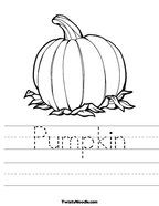 Pumpkin Handwriting Sheet