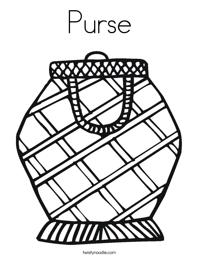 Purse Coloring Page Purse Coloring Page