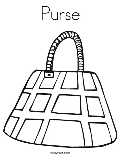 Purse Coloring Page - Twisty Noodle