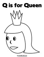 Q is for Queen Coloring Page