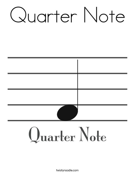 Quarter Note Coloring Page - Twisty Noodle