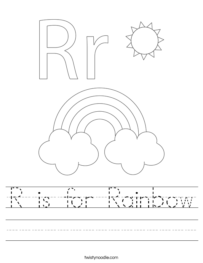 R Is For Rainbow Worksheet Twisty Noodle