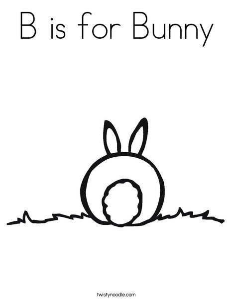B is for Bunny Coloring Page - Twisty Noodle