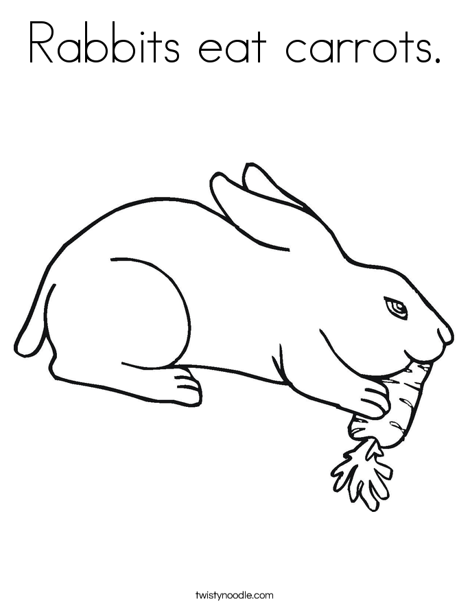 rabbit with carrot coloring pages - photo #12