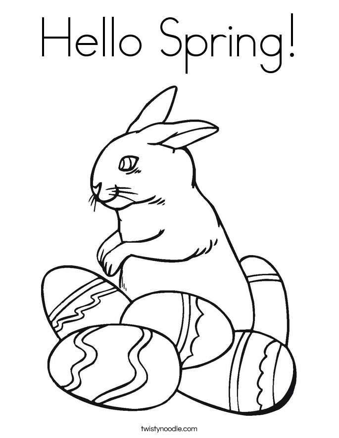 Hello Spring Coloring Page - Twisty Noodle