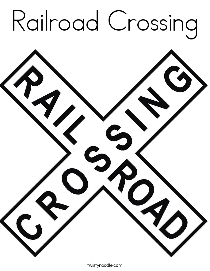 Railroad Crossing Coloring Page - Twisty Noodle