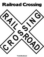 Railroad Crossing Coloring Page