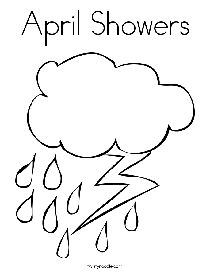 April Showers Coloring Page - Twisty Noodle April Showers Coloring Page - Twisty Noodle
