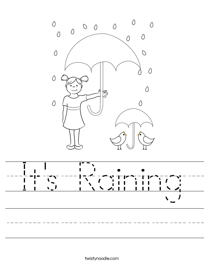 It's Raining Worksheet - Twisty Noodle