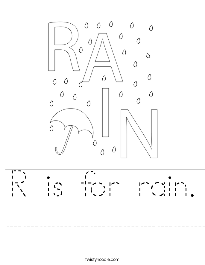 R is for rain Worksheet - Twisty Noodle