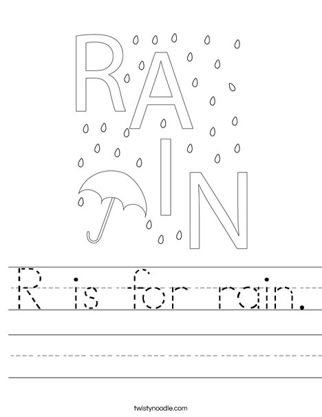 R is for rain Worksheet - Twisty Noodle