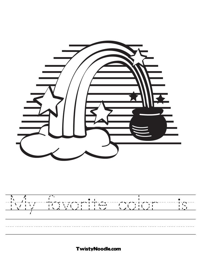 Rainbow and a Pot of Gold Worksheet