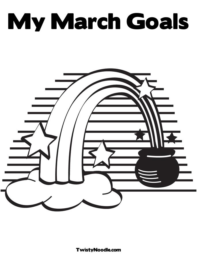 Rainbow and a Pot of Gold Coloring Page
