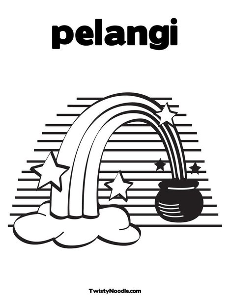 Rainbow and a Pot of Gold Coloring Page