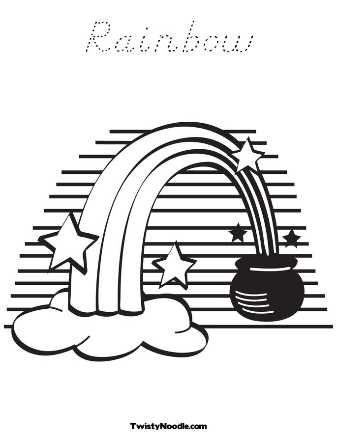 Rainbow and a Pot of Gold Coloring Page