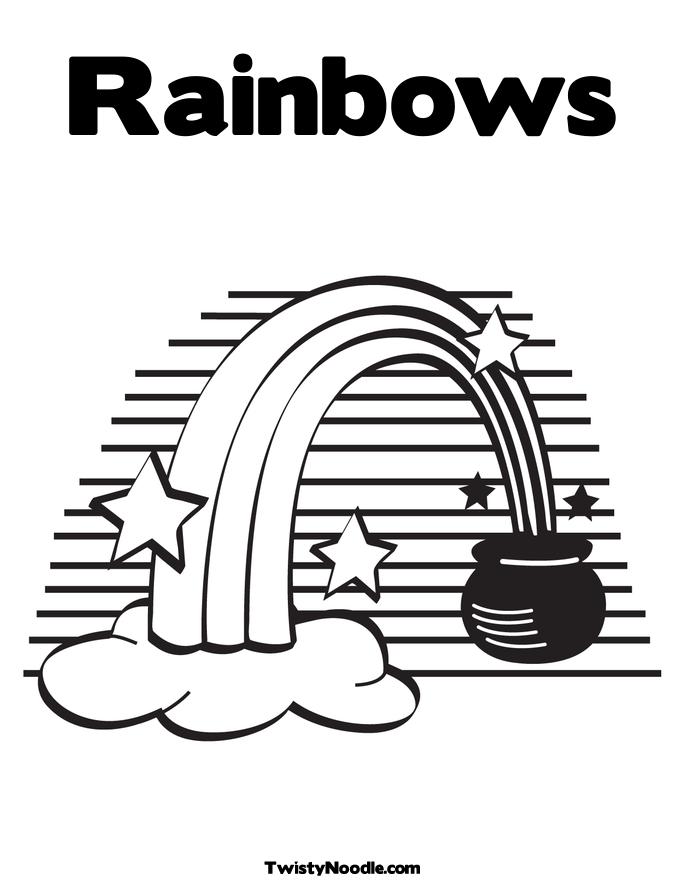 Rainbow and a Pot of Gold Coloring Page