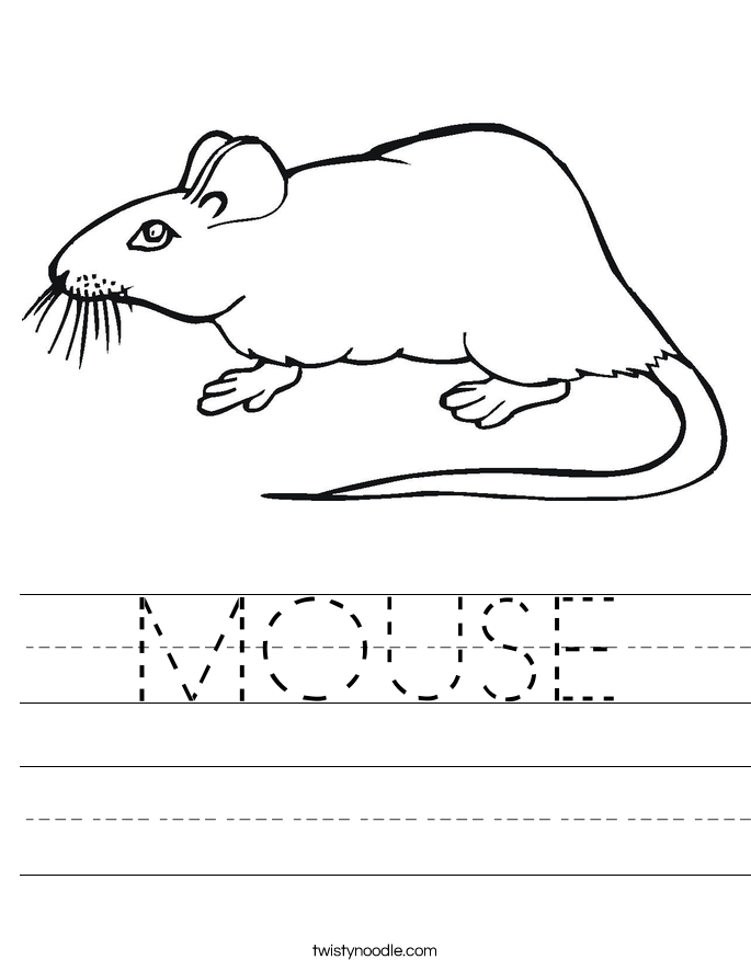 Mouse Worksheet Twisty Noodle