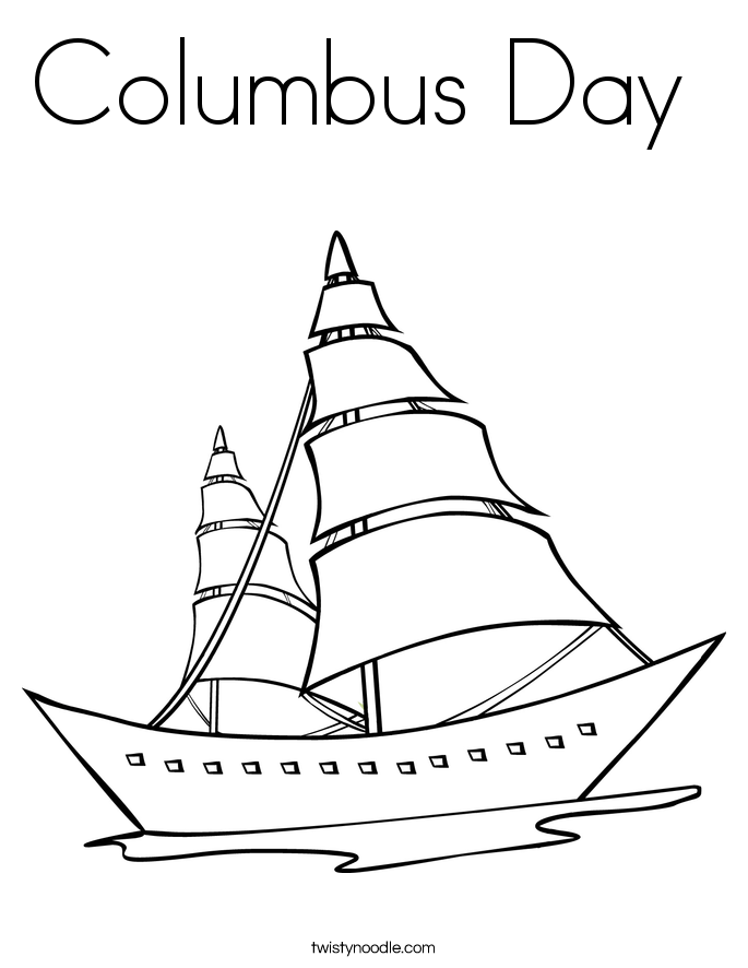 Columbus Day Coloring Page - Twisty Noodle