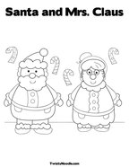 Santa and Mrs Claus Coloring Page