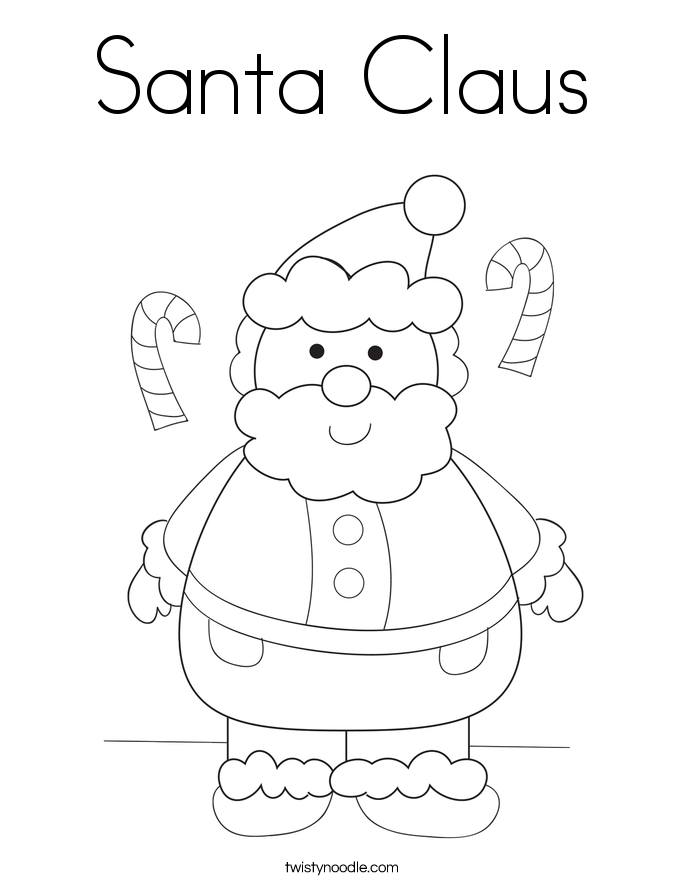 Santa Claus Coloring Page Twisty Noodle