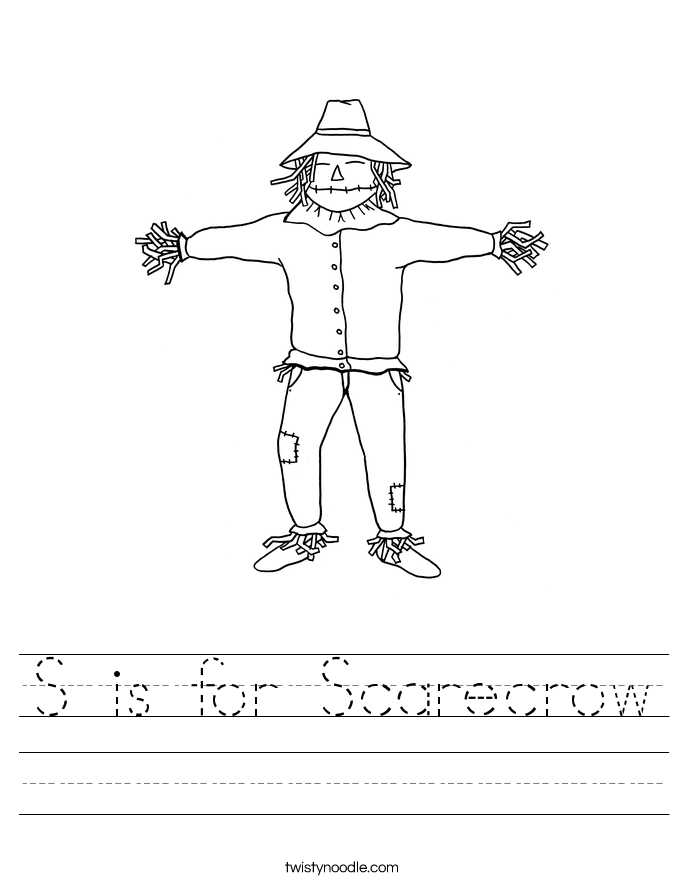 s is for scarecrow coloring pages - photo #8