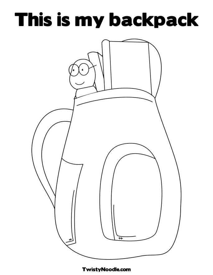 backpack colouring pages
