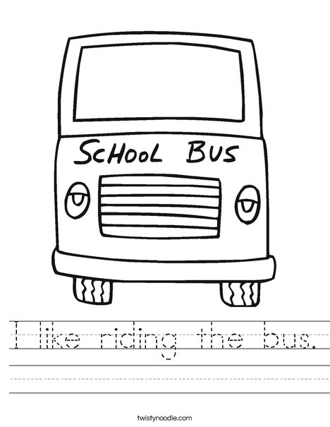 I Like Riding The Bus Worksheet - Twisty Noodle